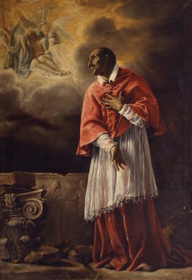 San Carlo Borromeo en adoration de la Trinité