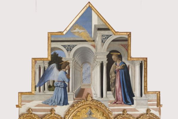 Polyptych of Sant'Antonio detail of the cymatium