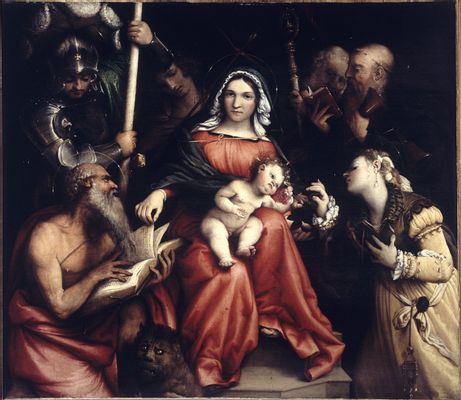 Mystical marriage of Saint Catherine and saints