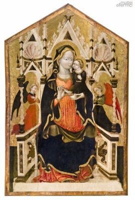 Virgen en el trono con el niño y ángeles