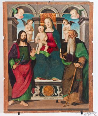 Madonna und Kind mit Heiligen Bartolomeo und Antonio Abate