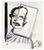 Photograph and caricature by Joan Crawford