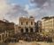 Les gens se sont rassemblés sur la Piazza della Loggia