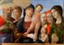 virgen y el niño con seis santos