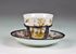 Trembleuse cup with saucer decorated in chinoiserie with embossed gold